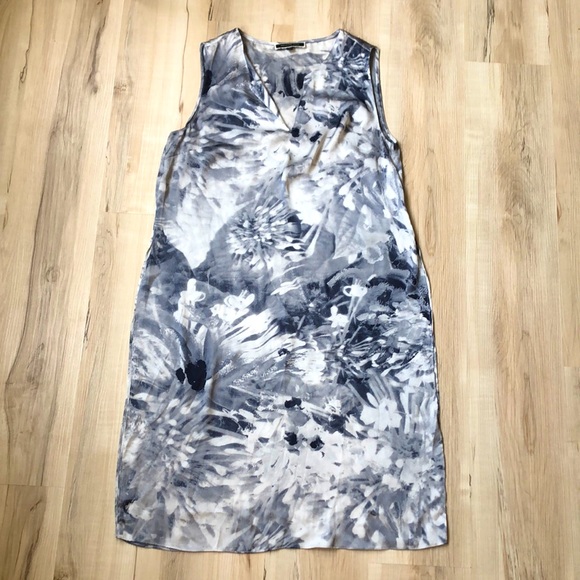 Melanie Lyne satin grey and navy double-slit tunic - Picture 3 of 4